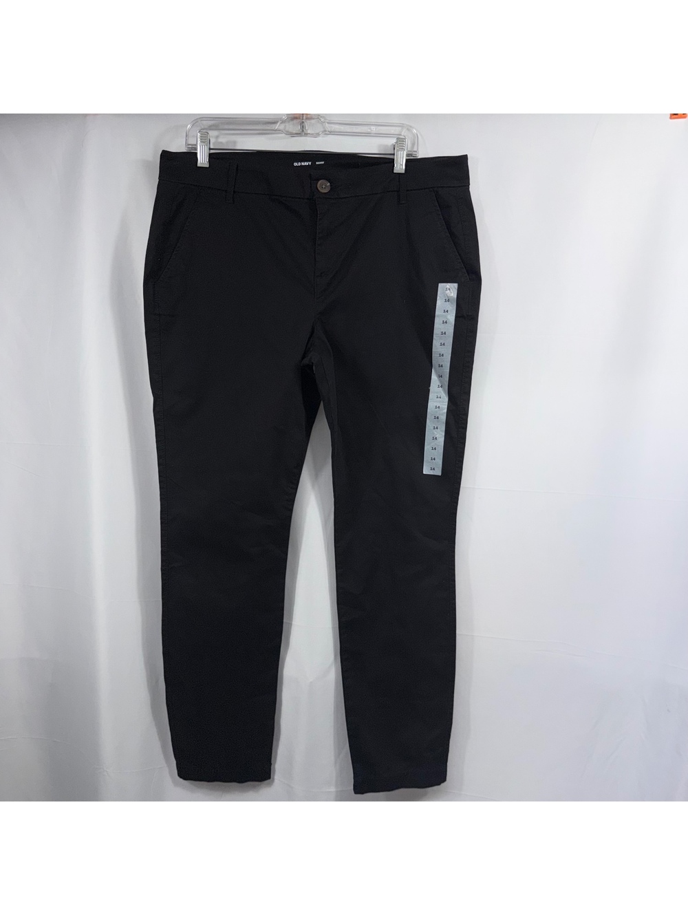 Old Navy Skinny Black Chino Pants Women’s Size 14 NWT Mid Rise Stretch